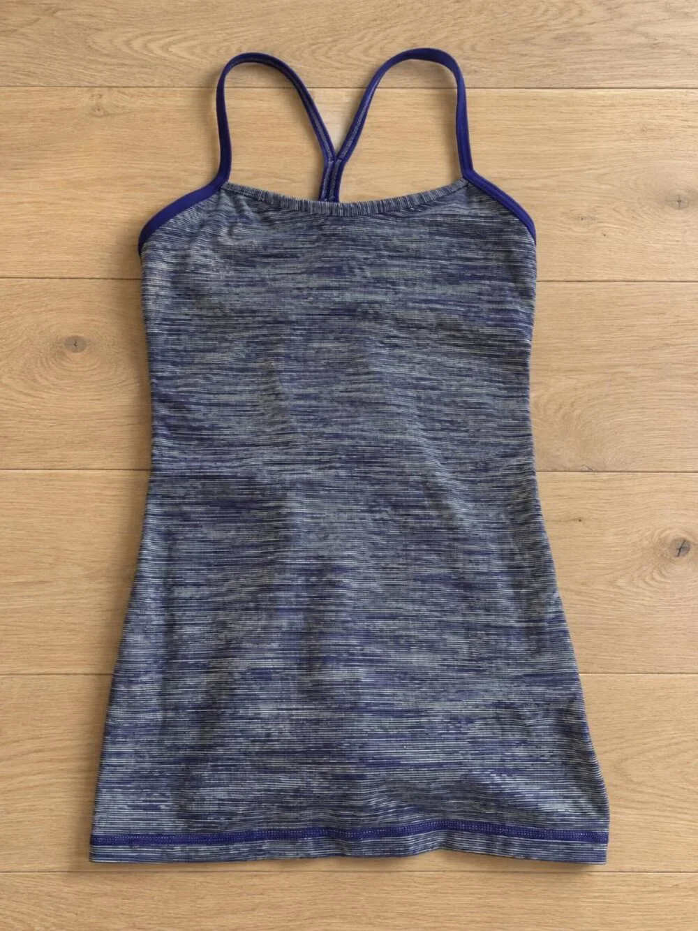 lululemon Power Y Tank Purple Space Dye Built In Shelf Bra Size 2